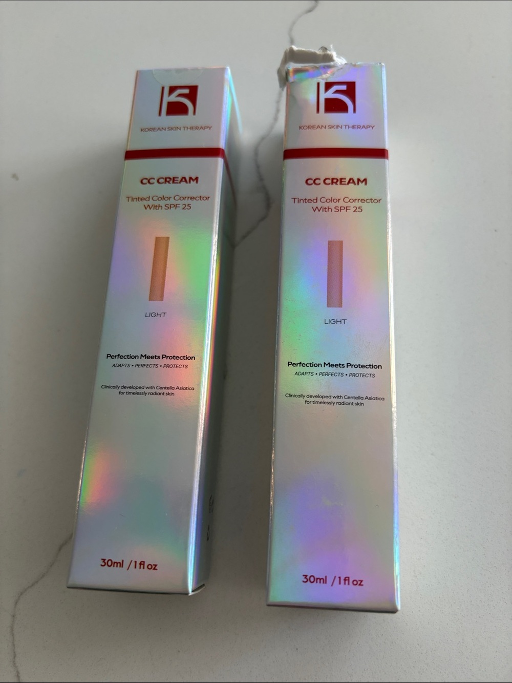 Korean Skin Therapy CC Cream - Tinted Color Corrector Shade Light Set of 2